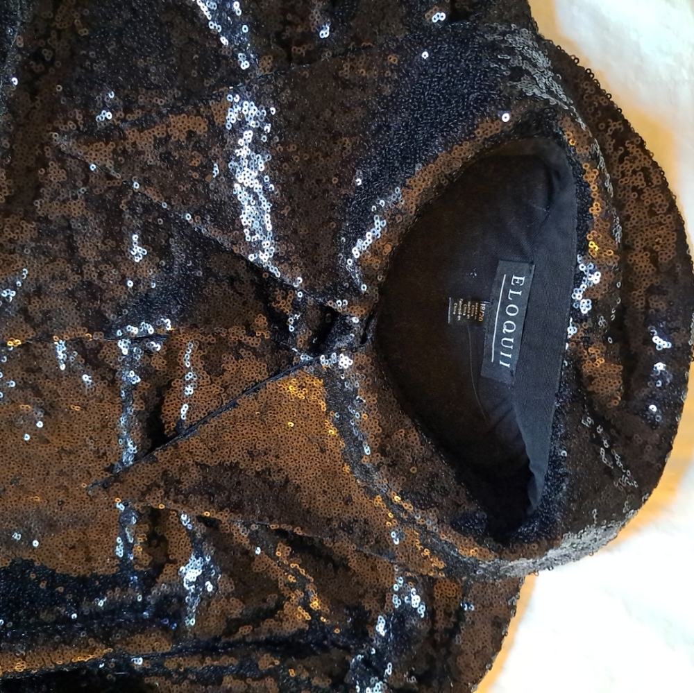 Eloquii Black Sequin Blouse - Picture 7 of 9